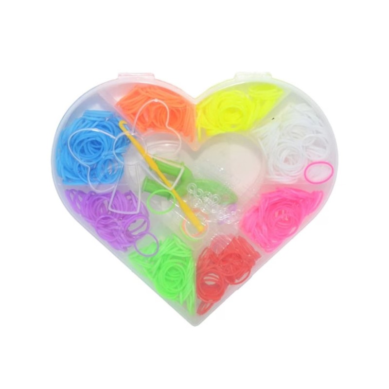Accesorii craft, elastice inimioara, 330 buc/set