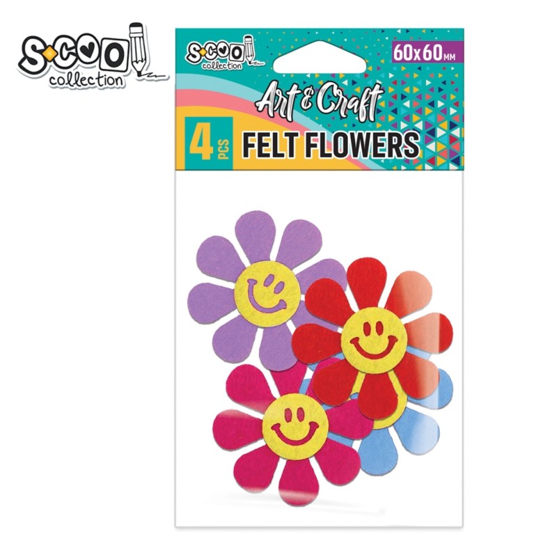 Accesorii craft, floricele din fetru, x mm, S-COOL, 6 buc/set