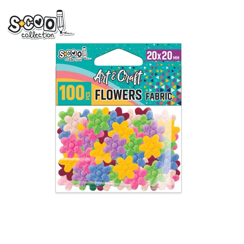Accesorii craft, floricele, material textil, S-COOL, 100 buc/set
