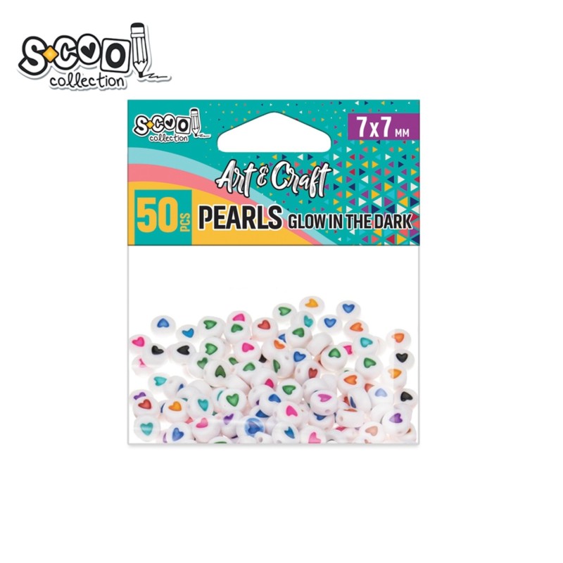 Accesorii craft, margele fosforescente, S-COOL, 50 buc/set