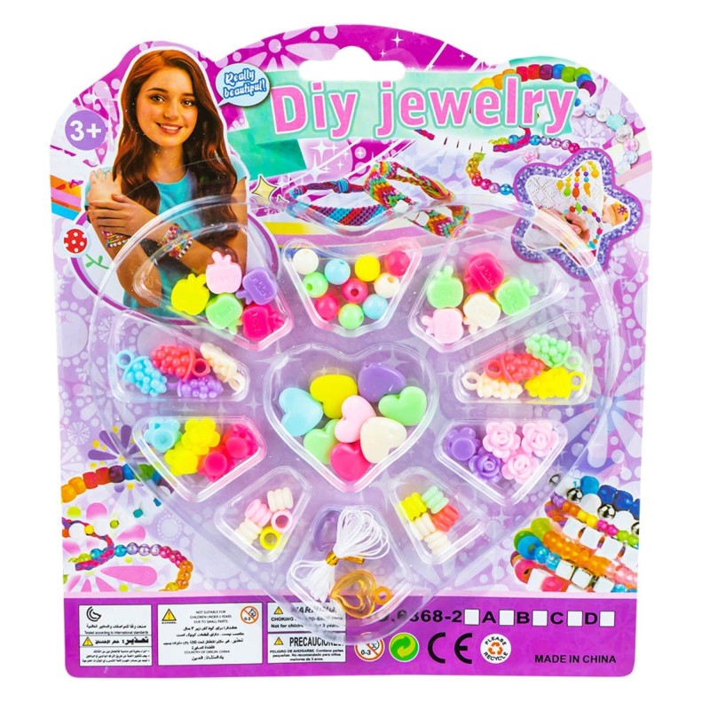 Accesorii craft, set creativ de margele, ambalaj inimioara