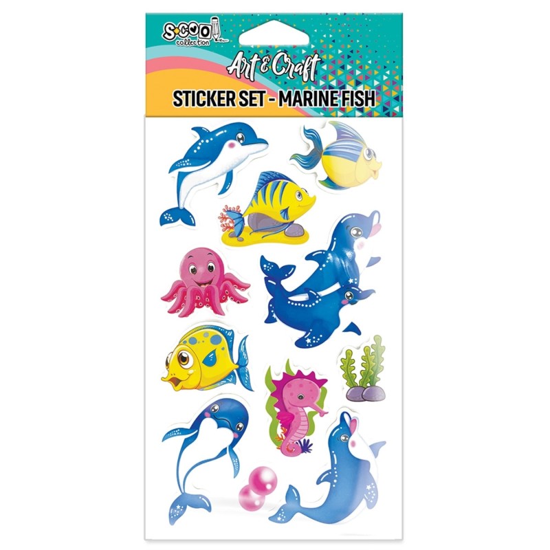 Accesorii craft, stickere 3D, animale marine, S-COOL