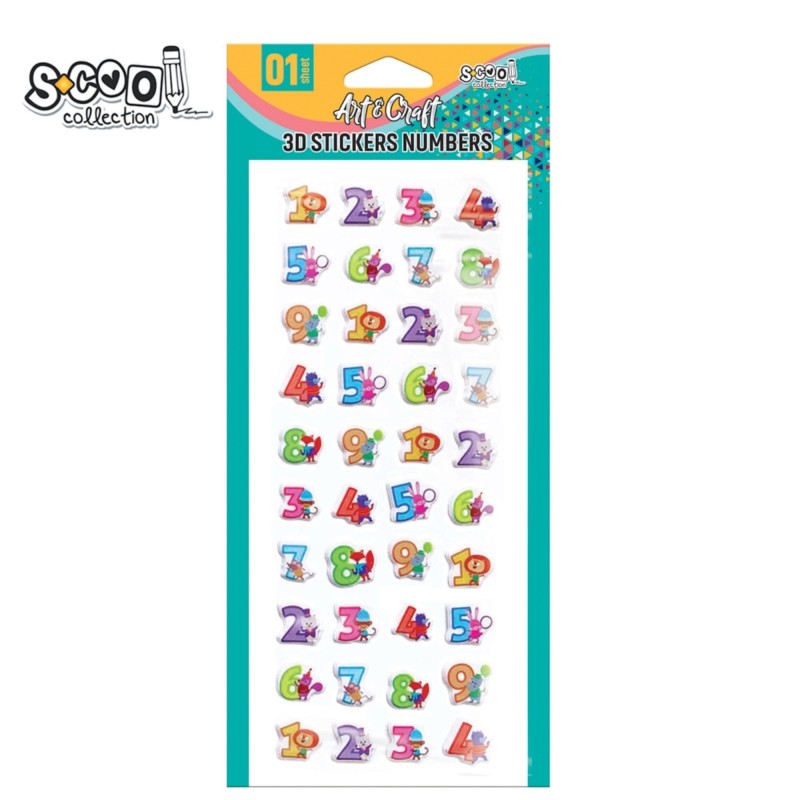 Accesorii craft, stickere 3D, cifre, S-COOL