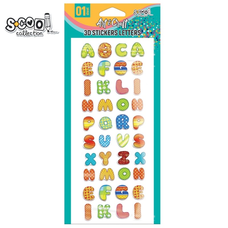 Accesorii craft, stickere 3D, litere, S-COOL