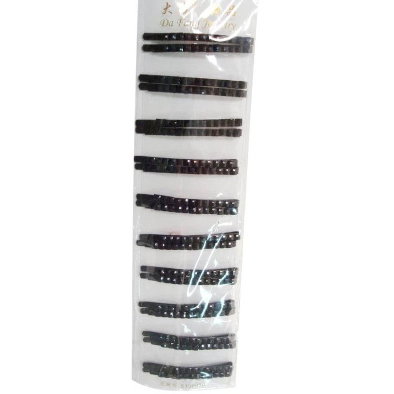 Agrafe de par cu stras, negru