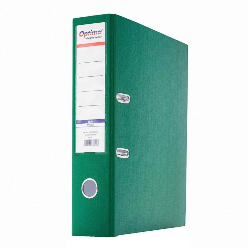 Biblioraft plastifiat Optima Premium, 7.5 cm, verde