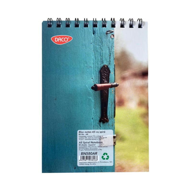 Bloc Notes, A5, 80 file, matematica, Daco