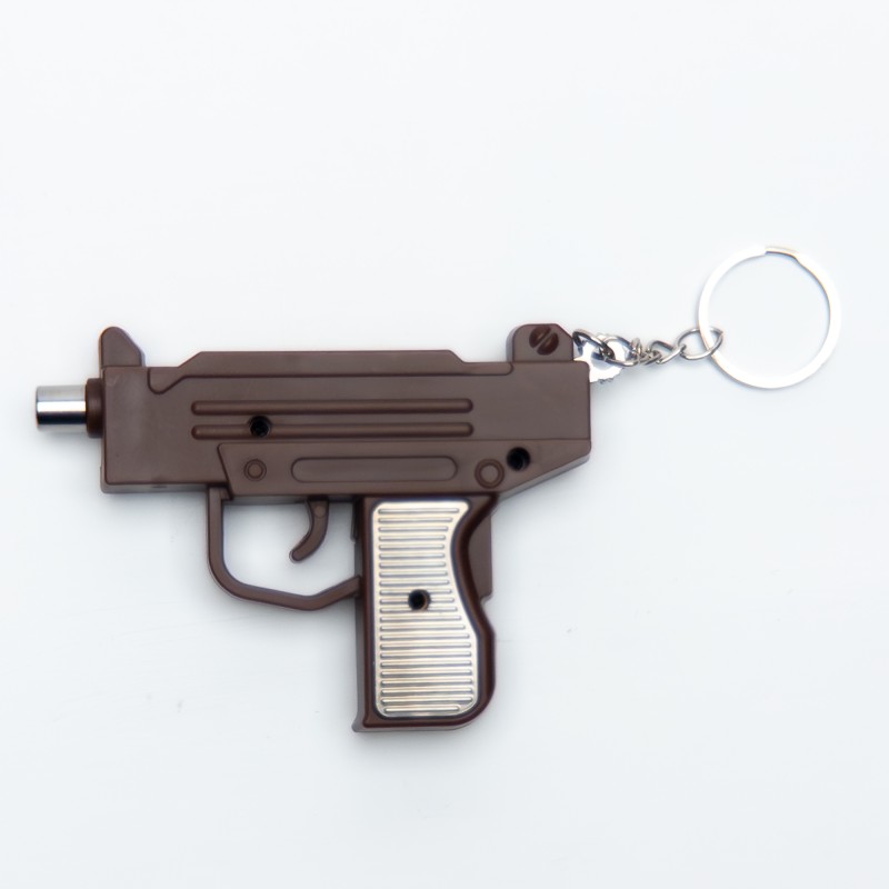 Breloc pistol, 3 in 1, maro