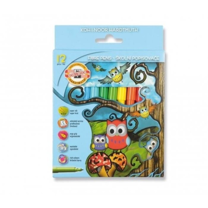 Carioca KOH-I-NOOR, 12 culori, cutie albastra