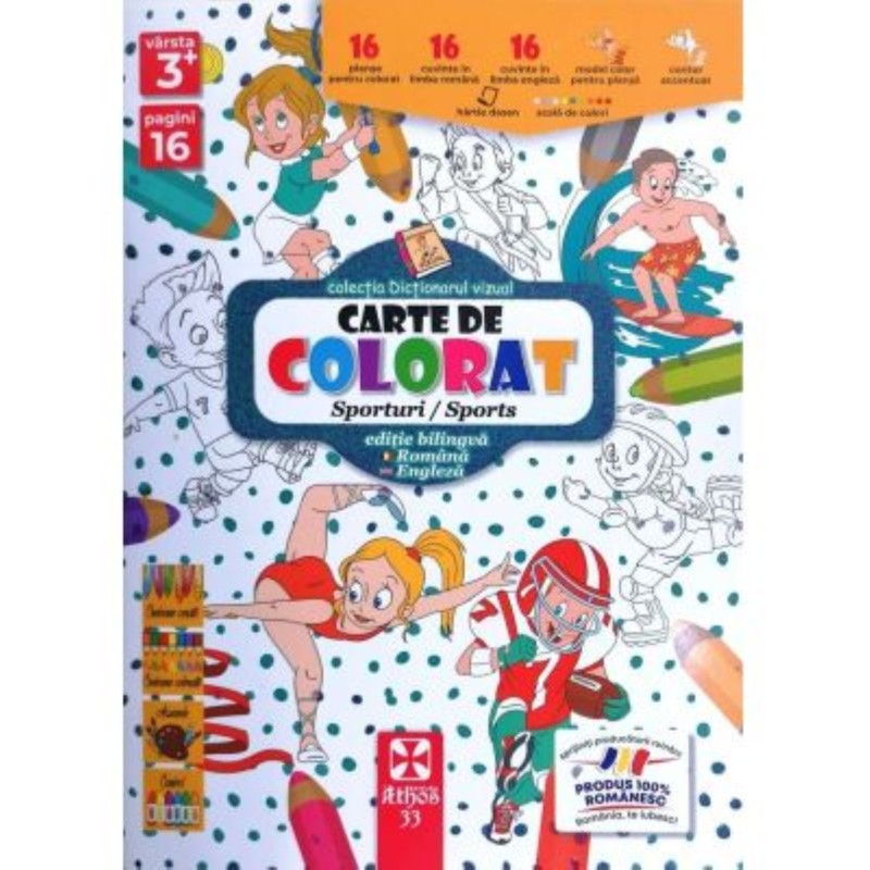 Carte de colorat, sporturi, Editura Athos