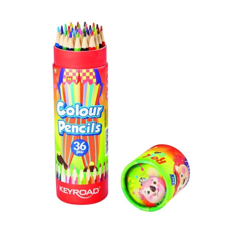Creioane colorate Keyroad, mari, forma triunghiulara, 36 buc/set