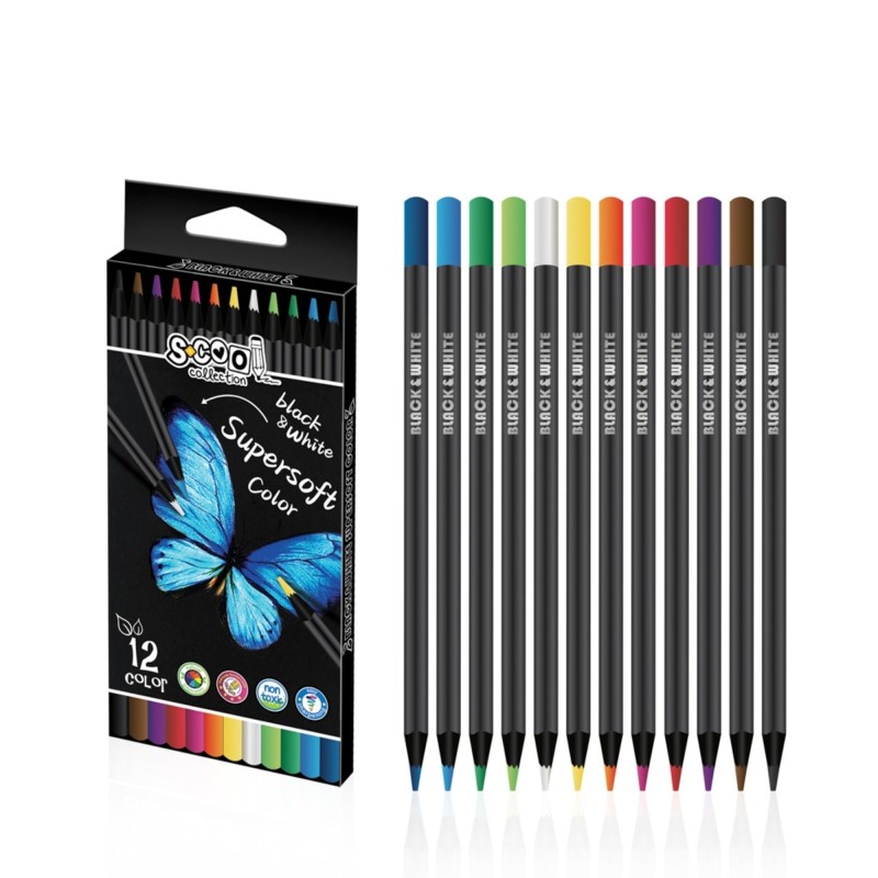 Creioane colorate S-COOL Supersoft, mari, 12/set