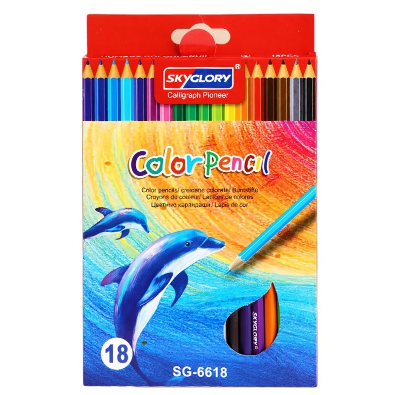 Creioane Colorate Sky Glory, Mari, 18/Set