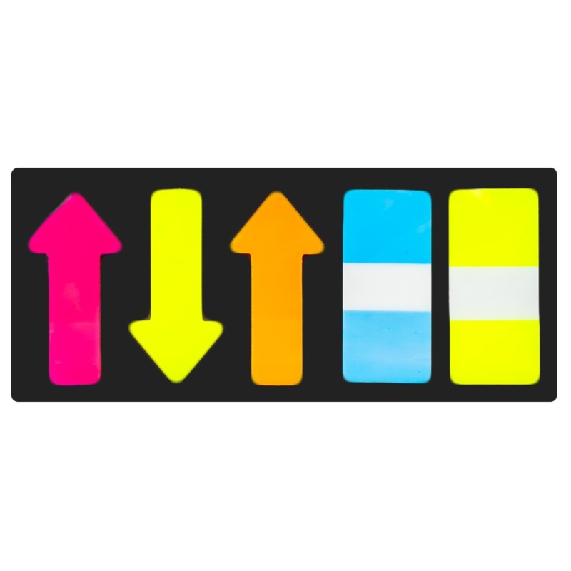 Cub notite autoadezive,  x mm, 5 modele/set