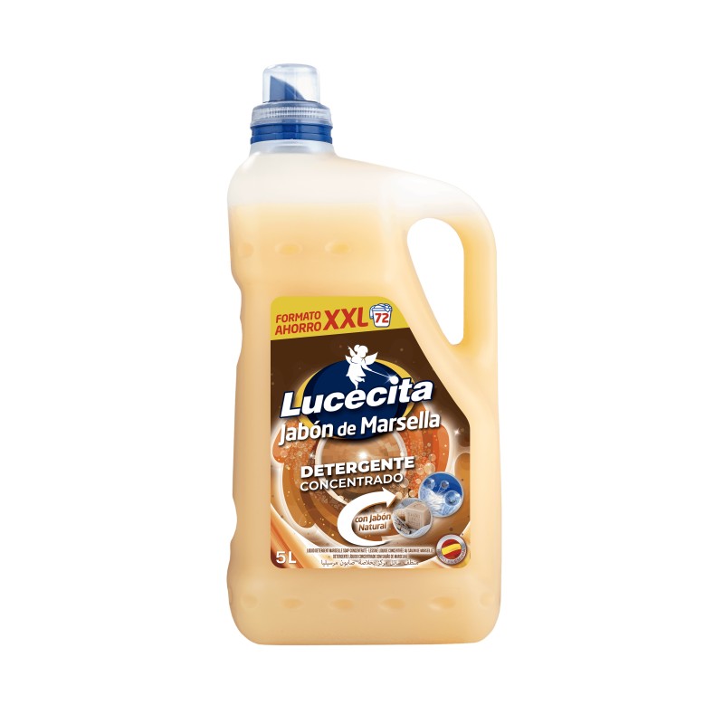 Detergent Lichid Concentrat cu Sapun de Marseille, 5L, 72 de Spalari, Lucecita