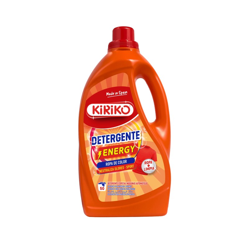 Detergent Lichid de Rufe Colorate, Energy, 2.8L, 50 de Spalari, Kiriko