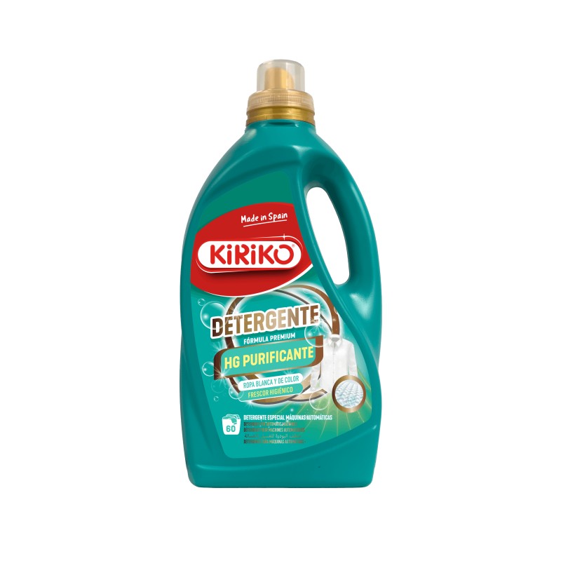 Detergent Lichid Premium Igienizant & Purificator pentru Rufe Albe & Colorate, 2.8L, 60 de Spalari, Kiriko