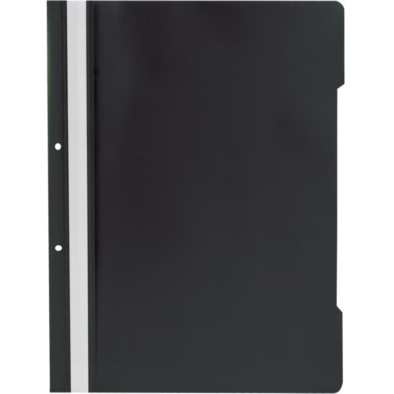 Dosar Noki din Plastic cu Sina si 2 Perforatii A4, Negru