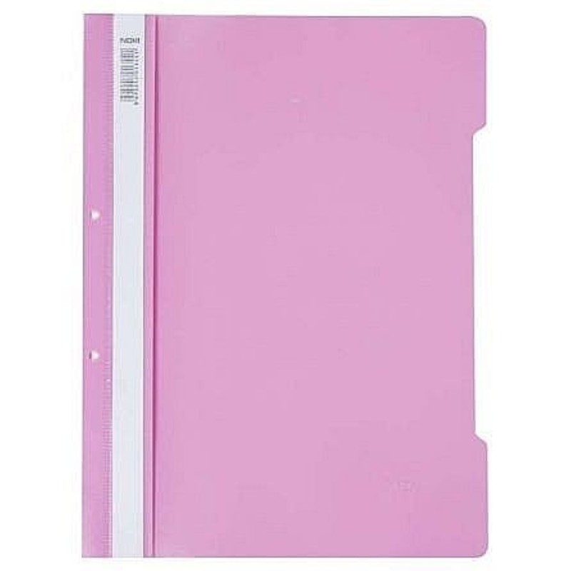 Dosar Noki din Plastic cu Sina si 2 Perforatii A4, Roz
