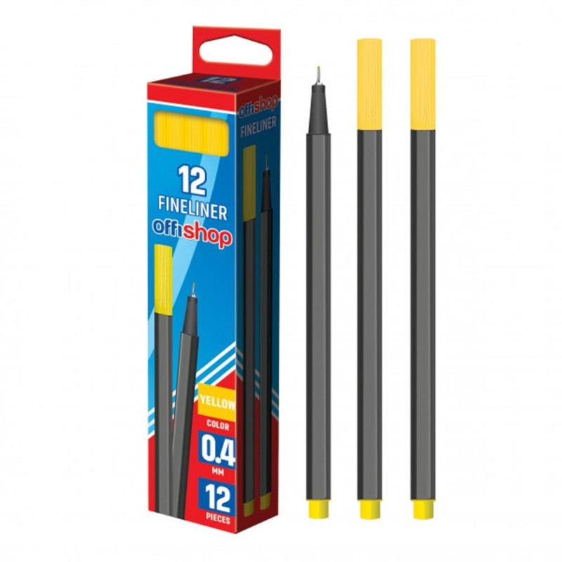 Fineliner OFFISHOP, 0.4 mm, galben