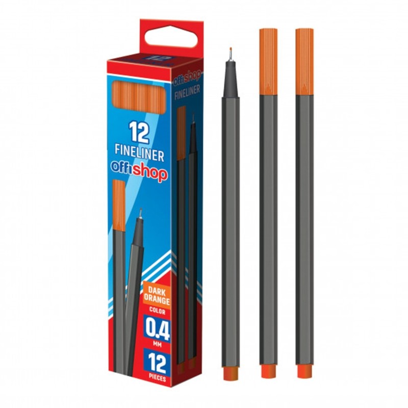 Fineliner OFFISHOP, 0.4 mm, portocaliu inchis