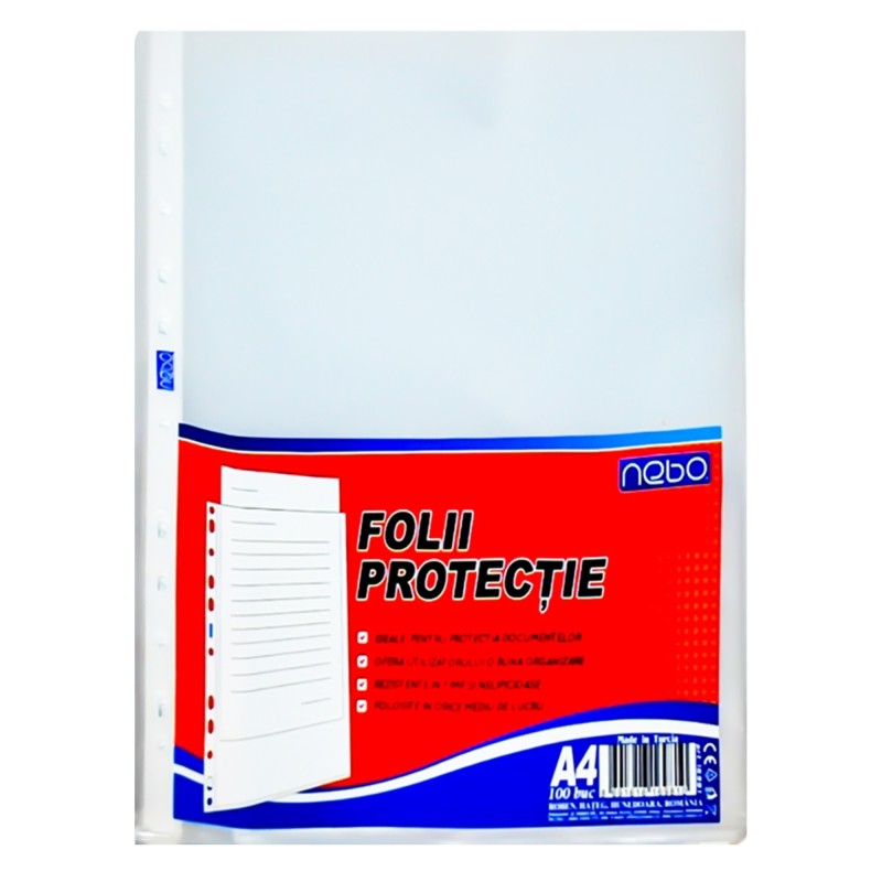 Folie protectie, A4, Nebo, 100 buc/set