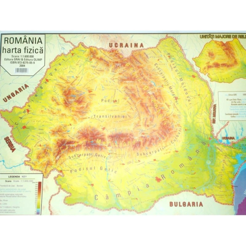 Harta Romania, 50 x 70 cm