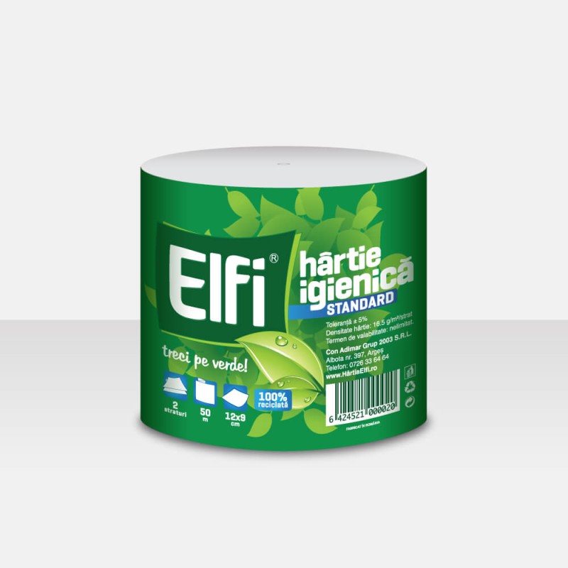 Set de 24 Role de Hartie Igienica Elfi Standard, 2 Straturi, 50 m