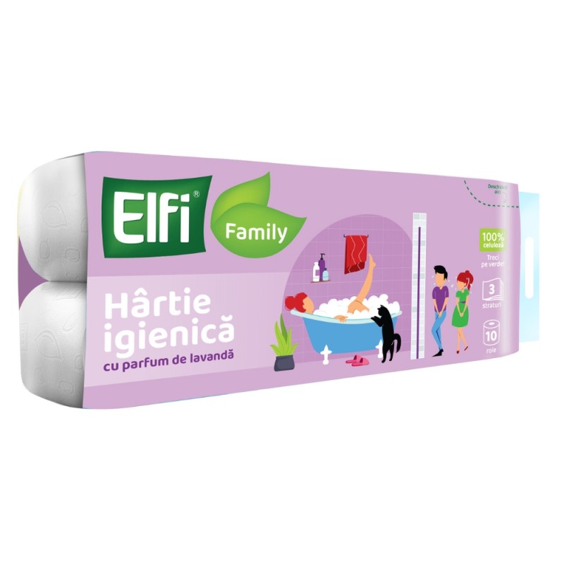 HARTIE IGIENICA FAMILY 3 STRATURI - LAVANDA