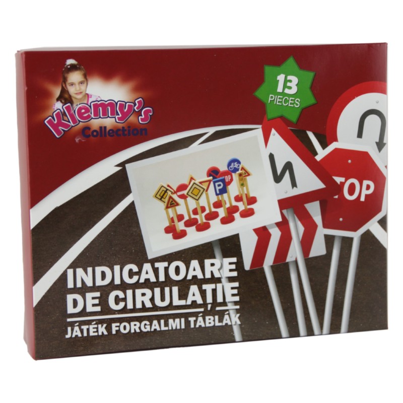Indicatoare circulatie, din lemn, Klemy's, 13 buc/set