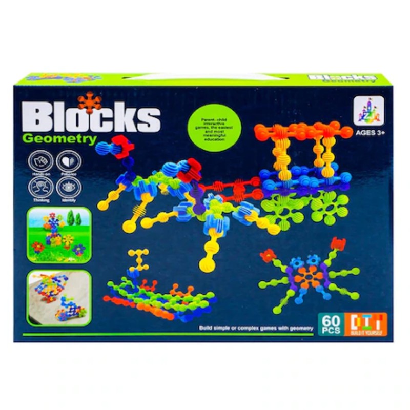 Joc constructii, Blocks Geometry, 60 pcs/set