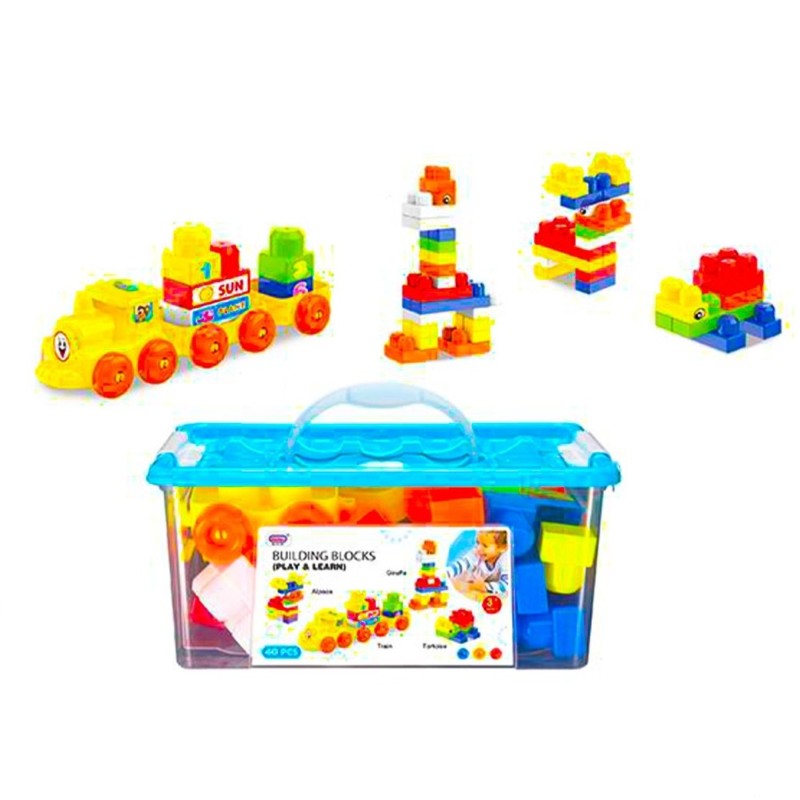 Joc constructii, cuburi baieti, 40 pcs/cutie