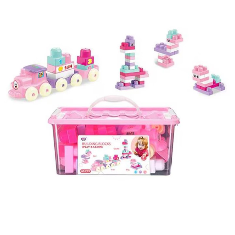 Joc constructii, cuburi fete, 40 pcs/cutie