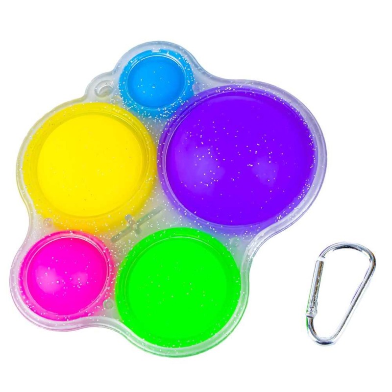 Jucarie antistres, cu sclipici, 13.8 x 13 x 3 cm