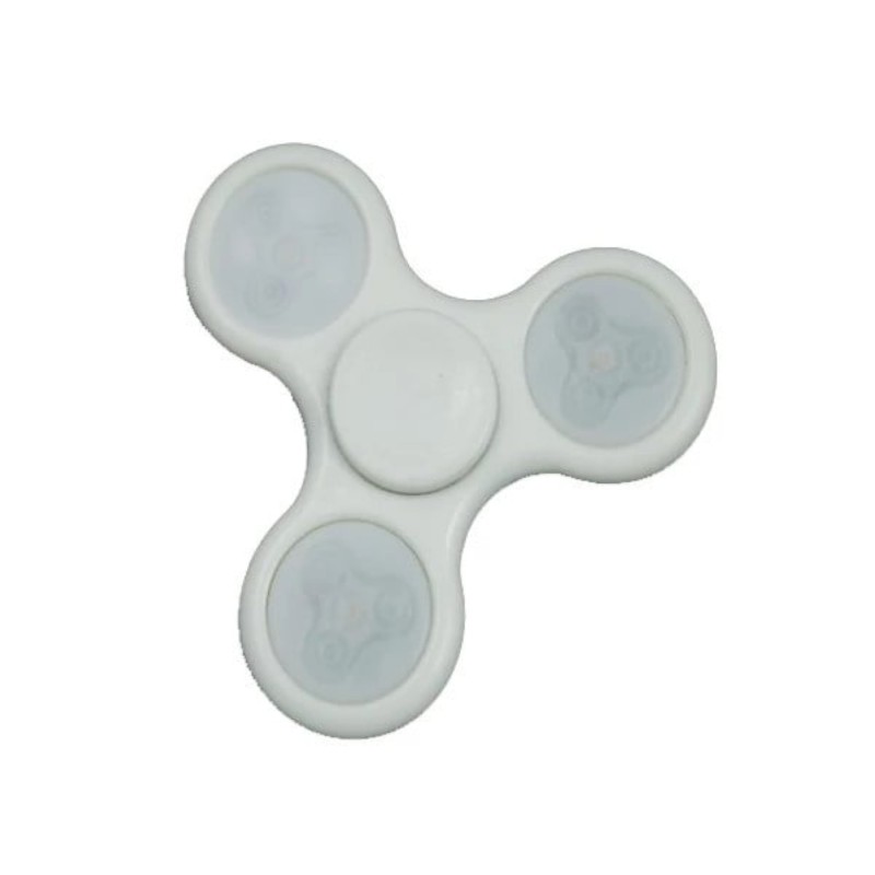 Jucarie Fidget Spinner, cu lumina, alb