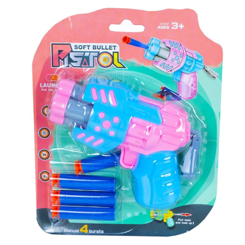 Jucarie pistol, cu gloante din burete