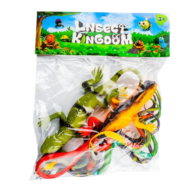 Jucarie reptila, din cauciuc, 7 buc/set