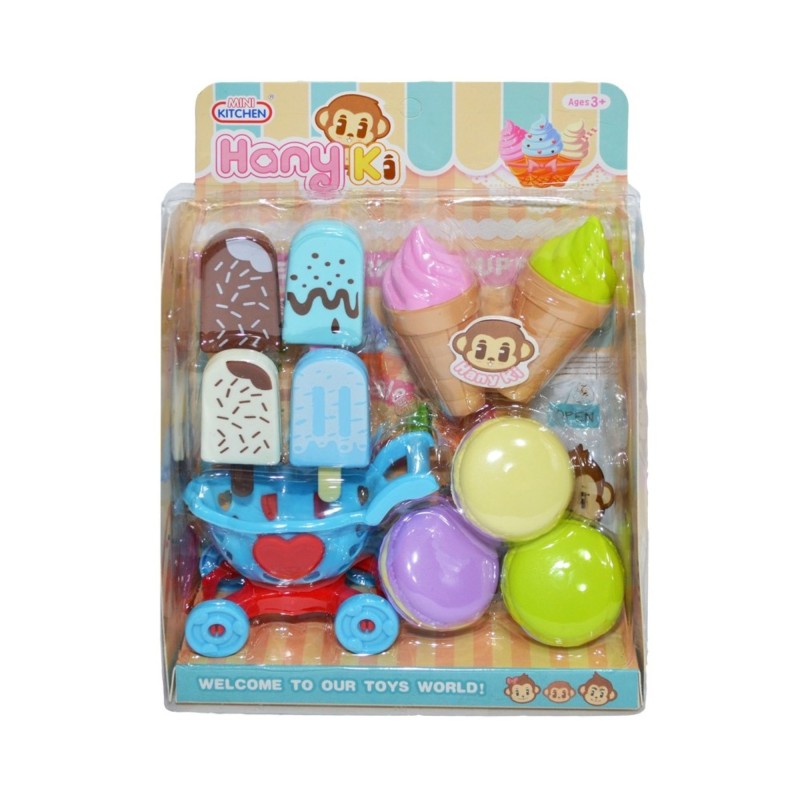 Jucarie carucior cumparaturi, cu dulciuri, Hany Ki