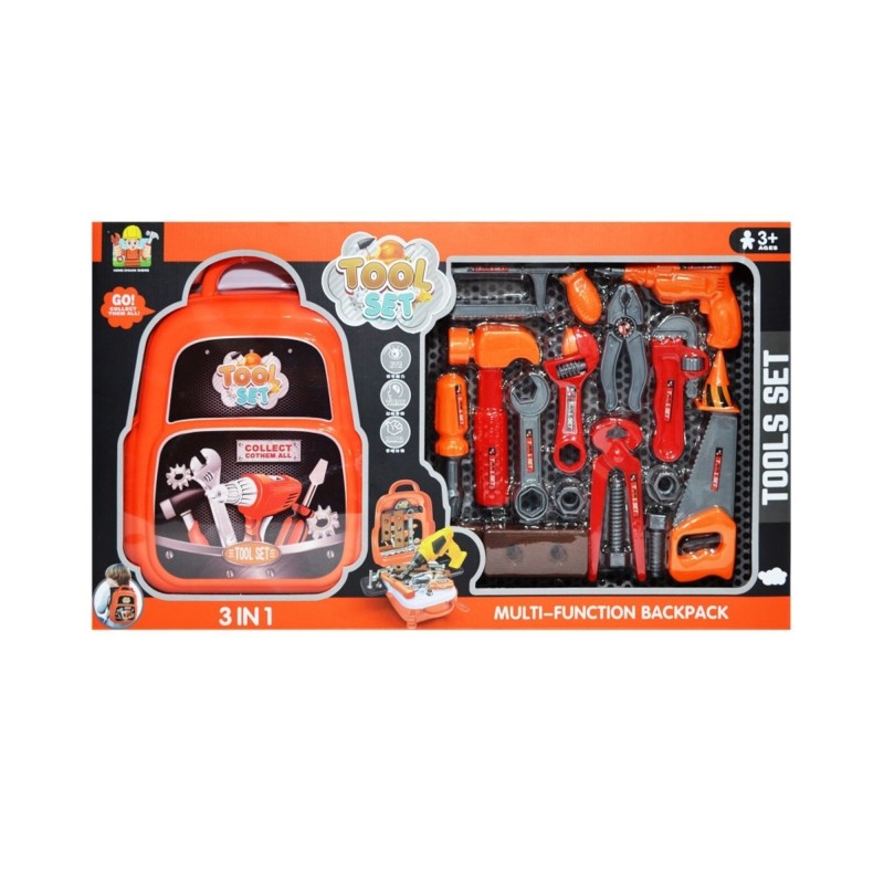 Jucarie set unelte, cu ghiozdan, 25 pcs/set