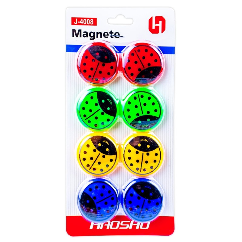 Magneti, buburuza, 40 mm, 8 buc/set