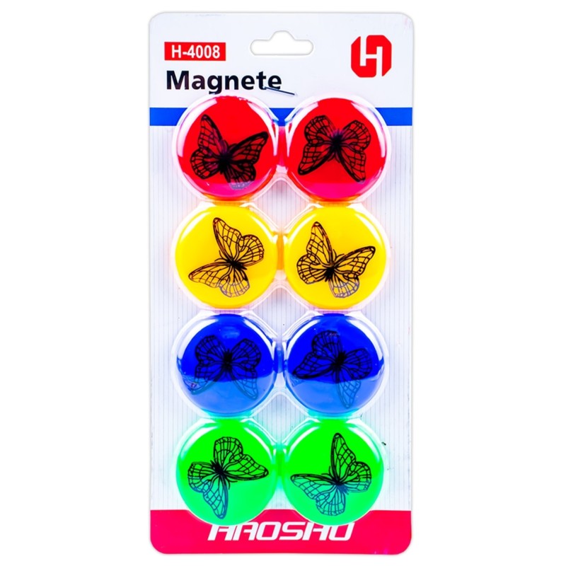 Magneti, fluturas, 40 mm, 8 buc/set
