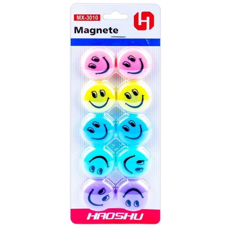 Magneti, smiley face, 27 mm, 10 buc/set