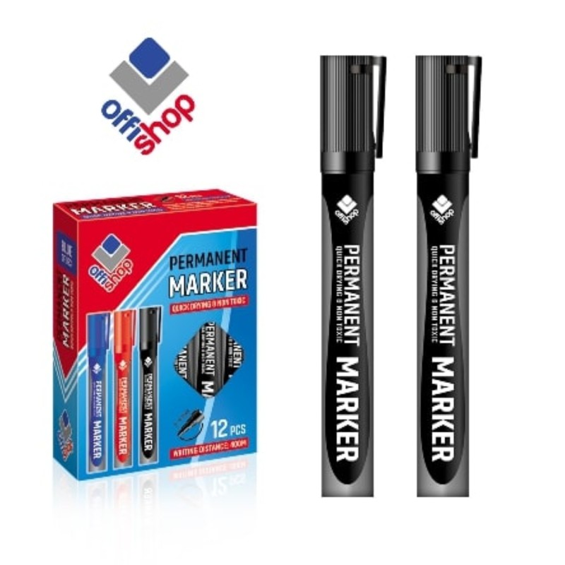 Marker permanent, negru, 2-4 mm, OFFISHOP