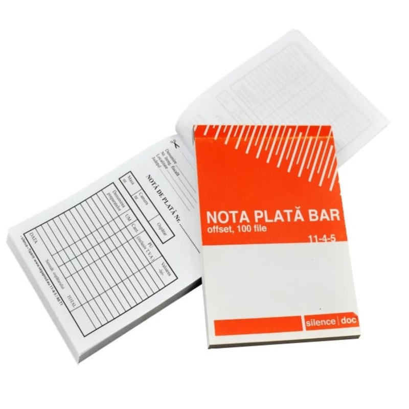 Nota plata bar, A6, 100 file, Silence