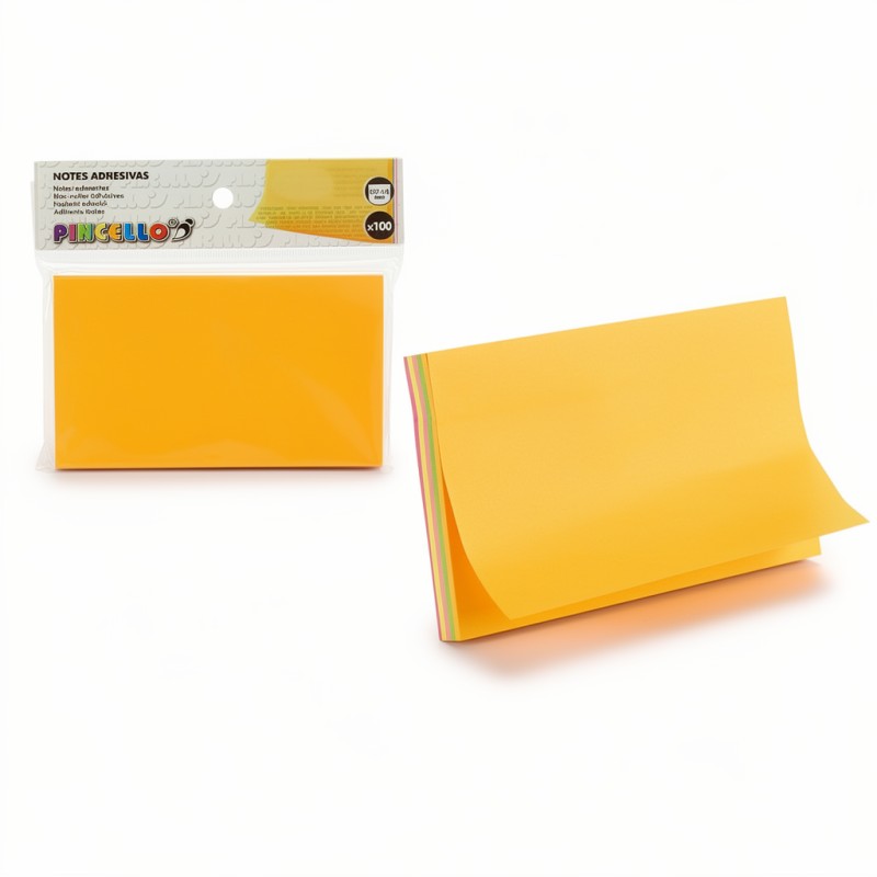 Notite Adezive Pincello 127 x 76 mm, 100 File, 4 Culori Asortate