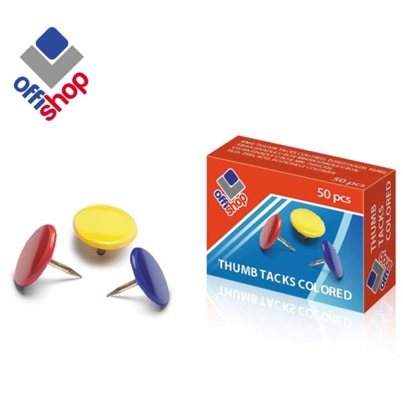 Pioneze colorate, 50 buc, OFFISHOP