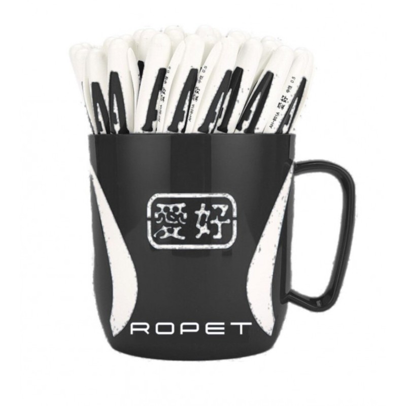 Pix cu gel, negru, set cu cana