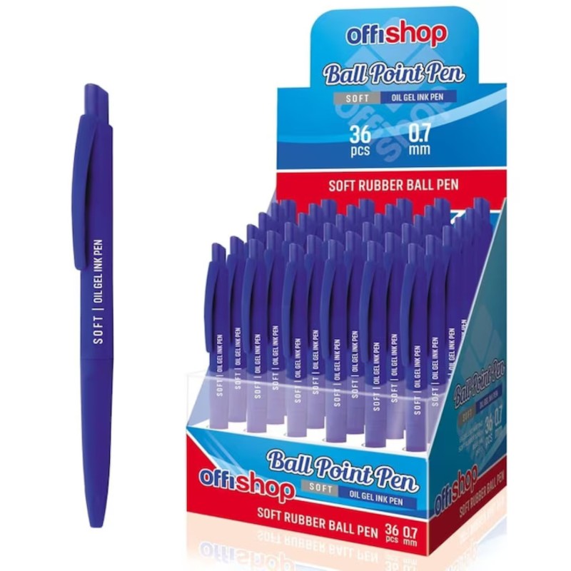 Pix OFFISHOP Soft, cu gel, cu mecanism , 0.7 mm, albastru