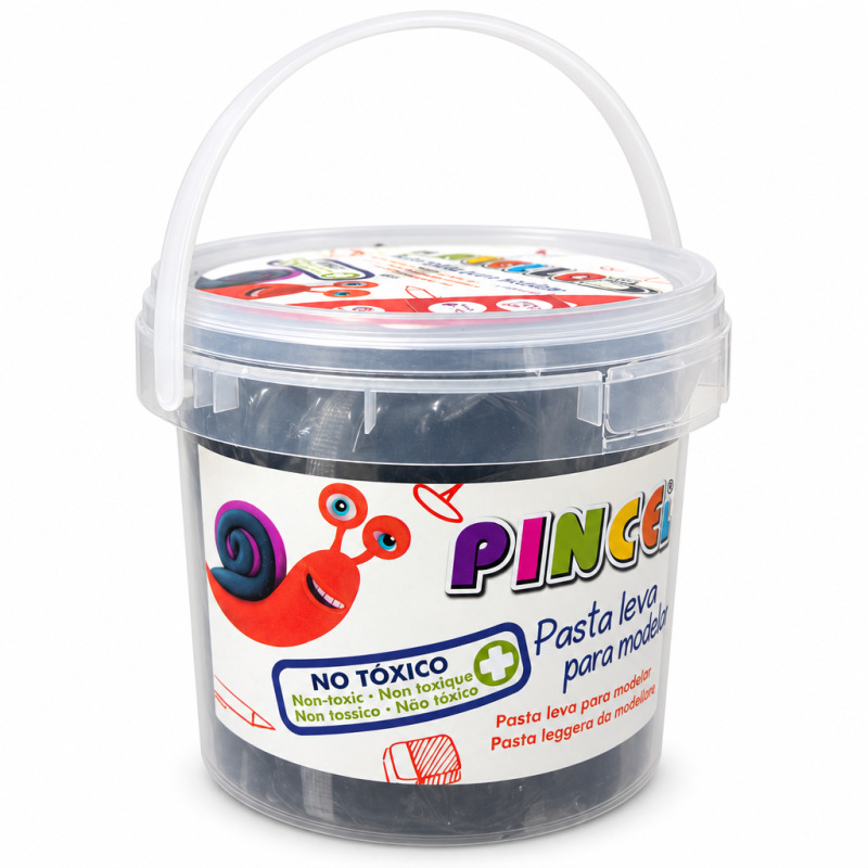 Plastilina Aerata Pincello 400 g, Negru, Galetusa