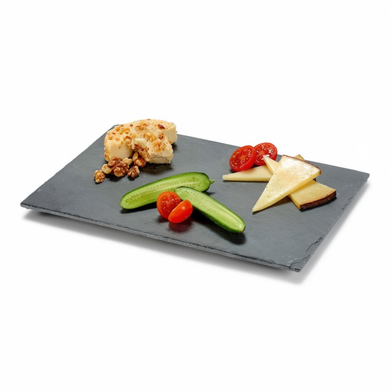 Platou Dreptunghiular din Ardezie Neagra 30 x 20 cm